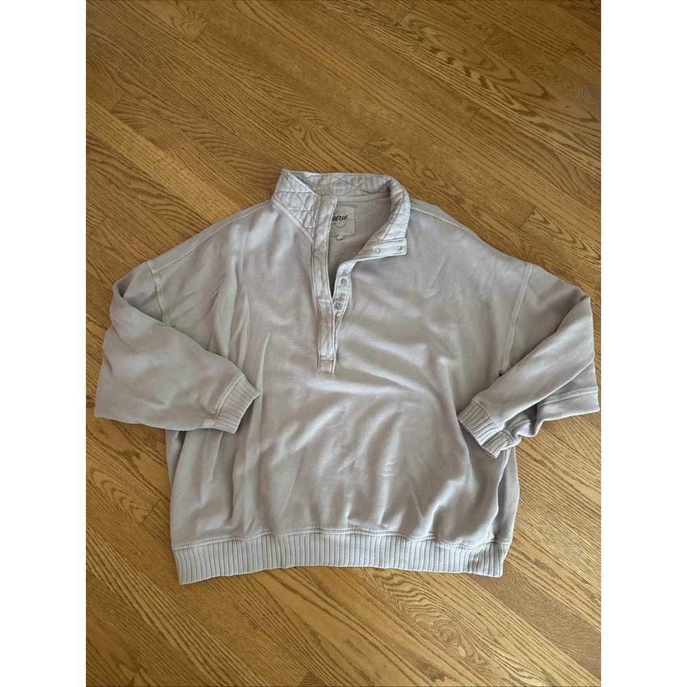 Oversized Super Soft Aerie Half Button Sweater XL So Cozy Oatmeal Color